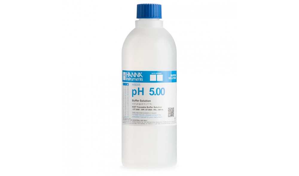 Hanna HI5005 pH 5,00 @ 25°C Teknik Kalibrasyon Tamponu, 500 mL